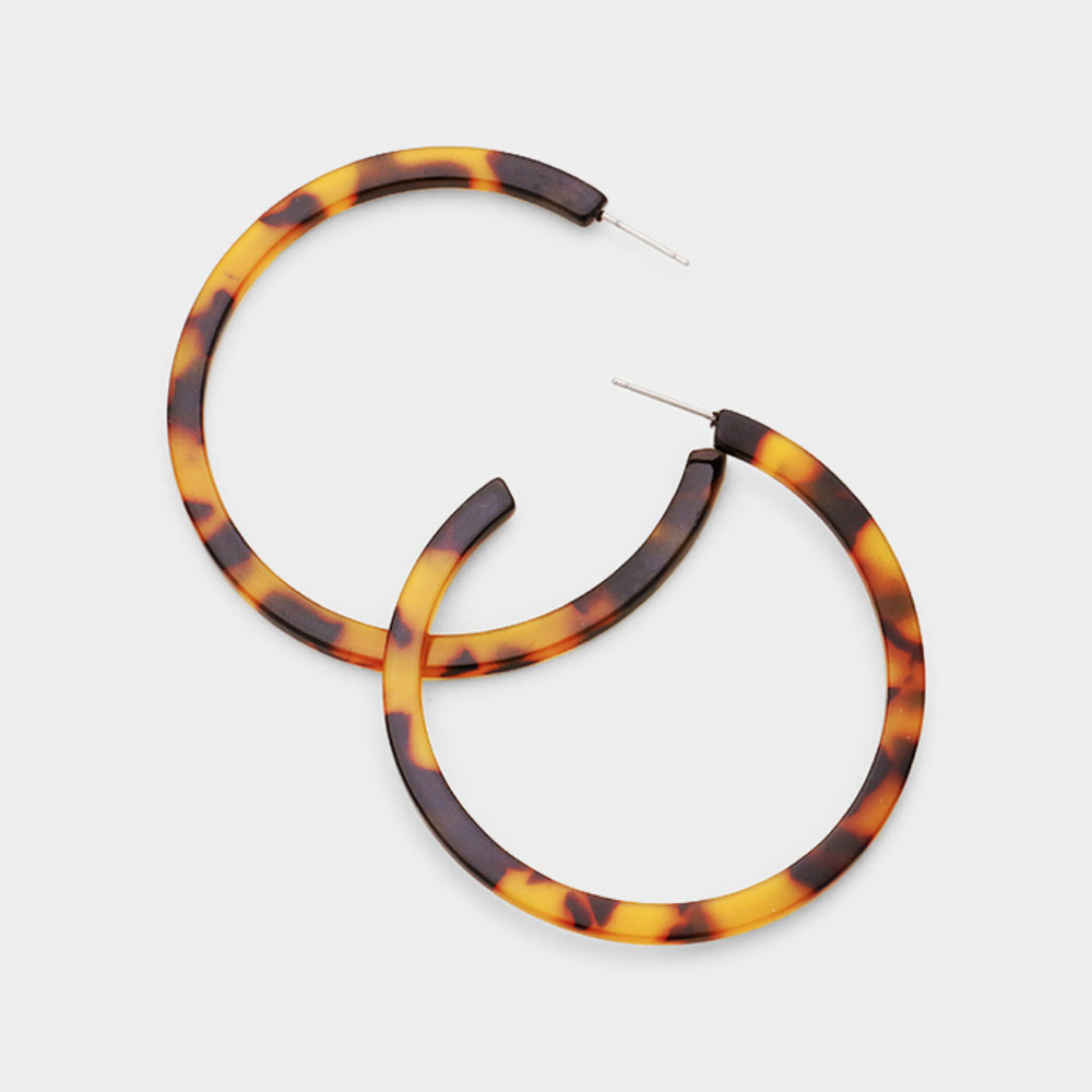 Acetate Tortoise Hoop Earrings